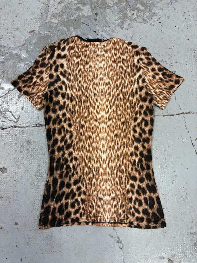 2000s Cavalli Leopard T-Shirt - Image 6