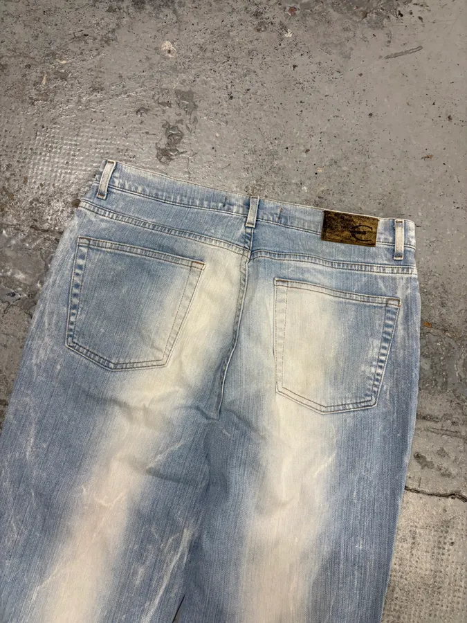 2000s Cavalli Light Blue Denim Distressed Jeans - Image 7