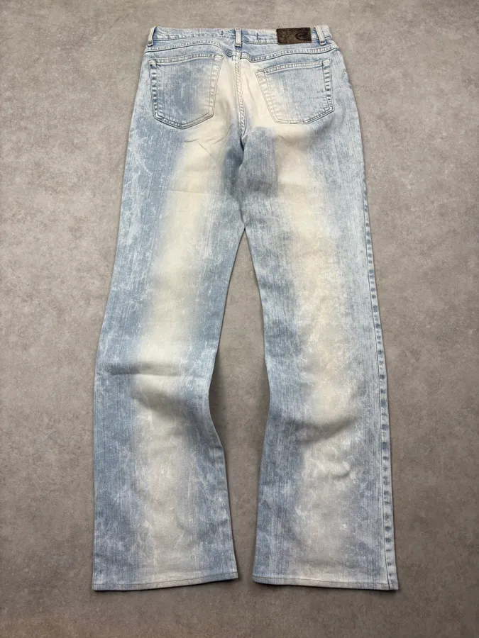 2000s Cavalli Light Blue Washed Denim Jeans - Image 6