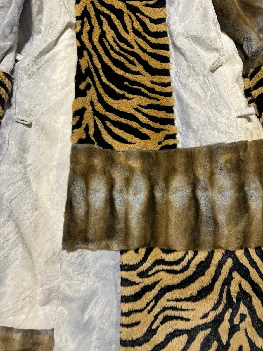 2000s Cavalli Long Italian Trench Faux Fur Coat - Image 6