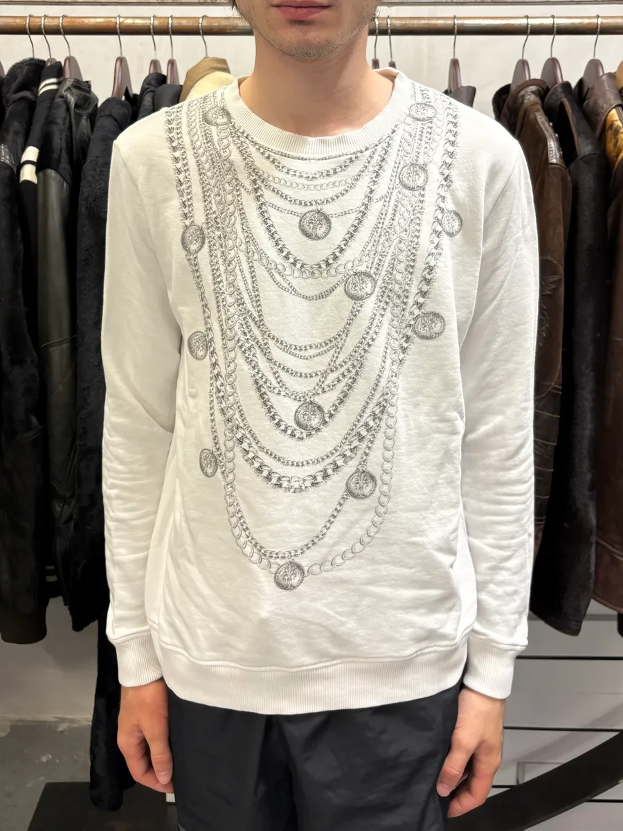 2000s Cavalli Multi Necklace White Avant-Garde Sweater - Image 2