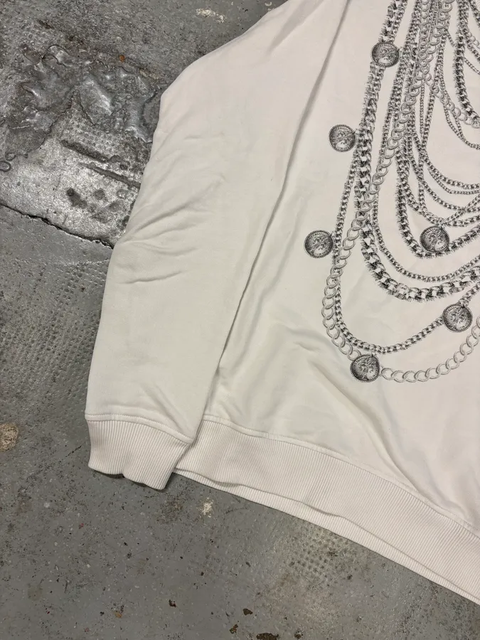 2000s Cavalli Multi Necklace White Avant-Garde Sweater - Image 7
