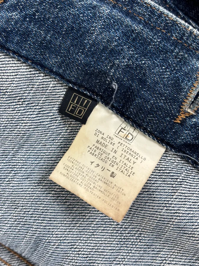 2000S Cavalli Navy Faded Denim Jacket - Image 13