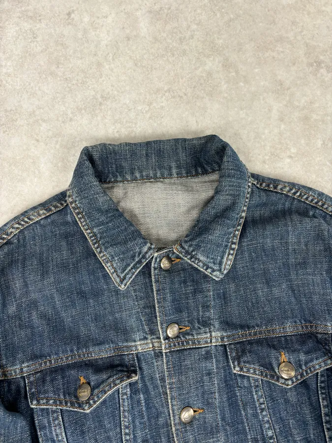 2000S Cavalli Navy Faded Denim Jacket - Image 4