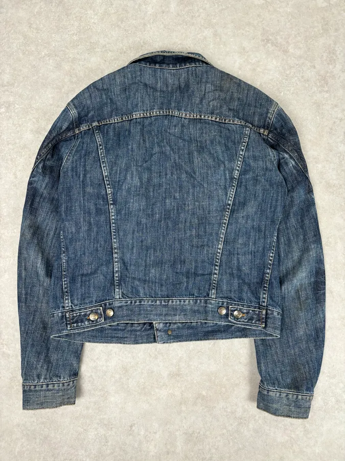 2000S Cavalli Navy Faded Denim Jacket - Image 5