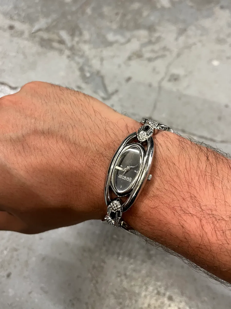 2000s Cavalli Ornament Chain Linked Watch - Image 3