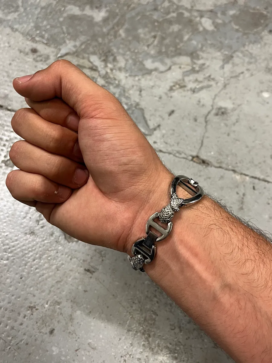 2000s Cavalli Ornament Chain Linked Watch - Image 4