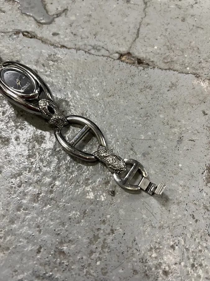2000s Cavalli Ornament Chain Linked Watch - Image 5