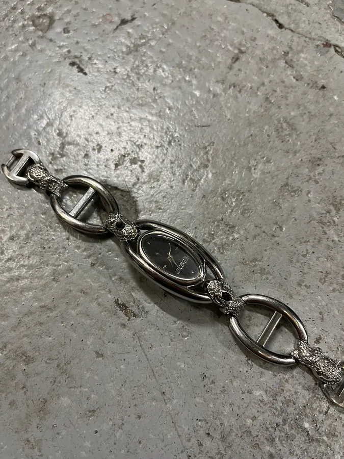 2000s Cavalli Ornament Chain Linked Watch - Image 6