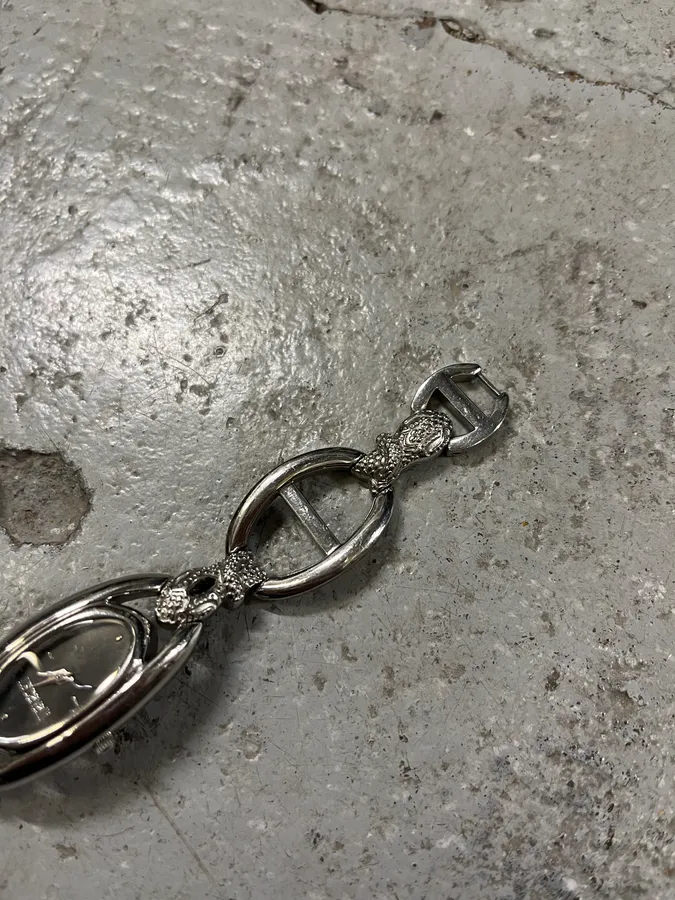 2000s Cavalli Ornament Chain Linked Watch - Image 7