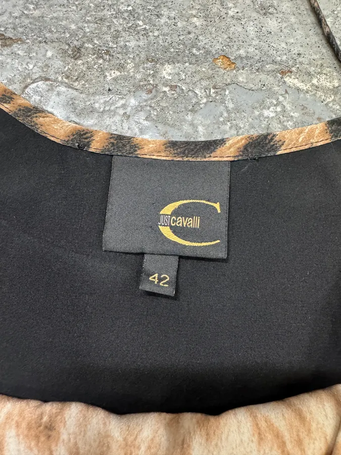 2000s Cavalli Panther Black Dress - Image 5