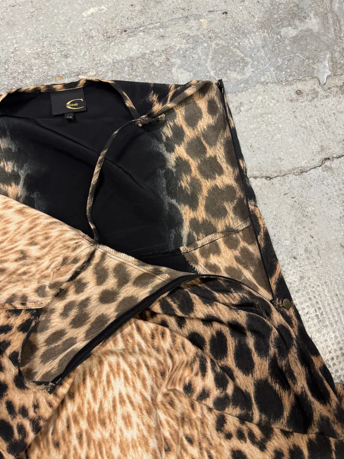 2000s Cavalli Panther Black Dress - Image 7