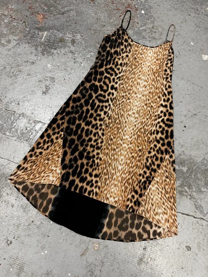 2000s Cavalli Panther Leopard Black Dress - Image 3