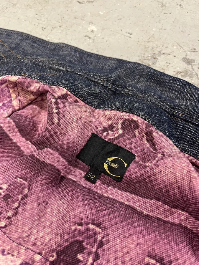 2000s Cavalli Python Purple Effect Denim Shirt - Image 8