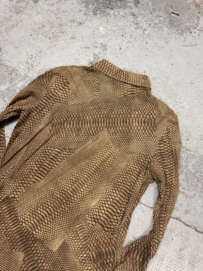 2000s Cavalli Python Skin Effect Shirt - Image 6