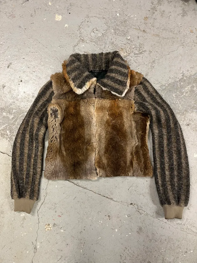 2000s Cavalli Raccoon Fur Sweater Jacket - Image 7