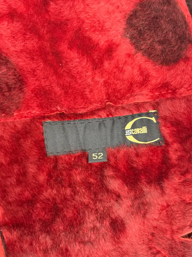 2000s Cavalli Red & Black Abstract Fur Blazer Jacket - Image 11