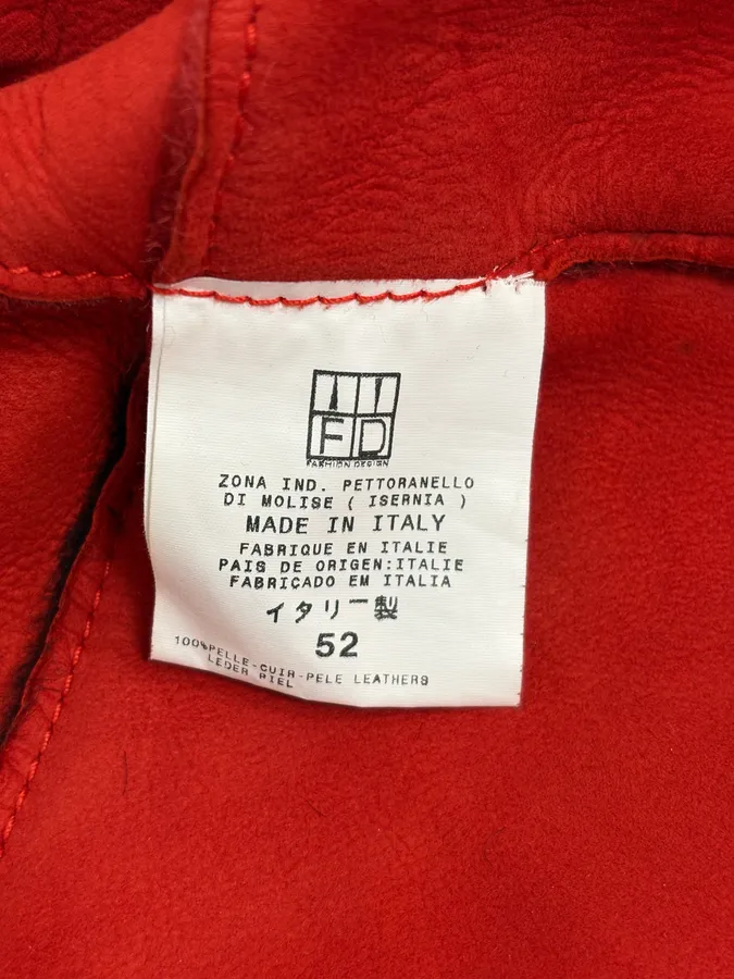 2000s Cavalli Red & Black Abstract Fur Blazer Jacket - Image 12