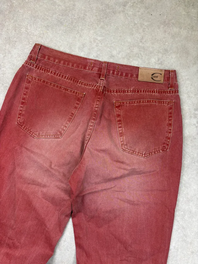 2000s Cavalli Red Gradient Relaxed Pants - Image 7