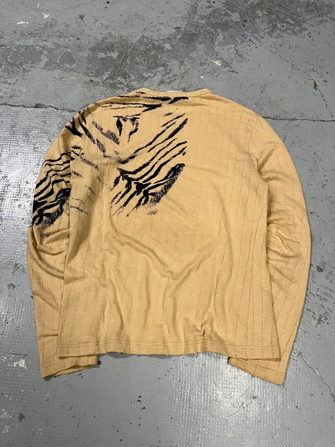 2000s Cavalli Safari Savage Creamy Longsleeves - Image 7