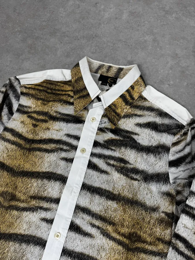2000s Cavalli Safari White Savage Shirt - Image 5
