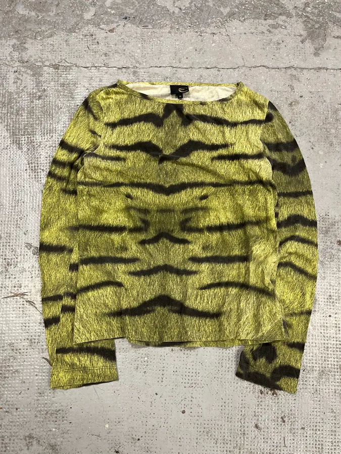 2000s Cavalli Safari Zebra Green Longsleeves