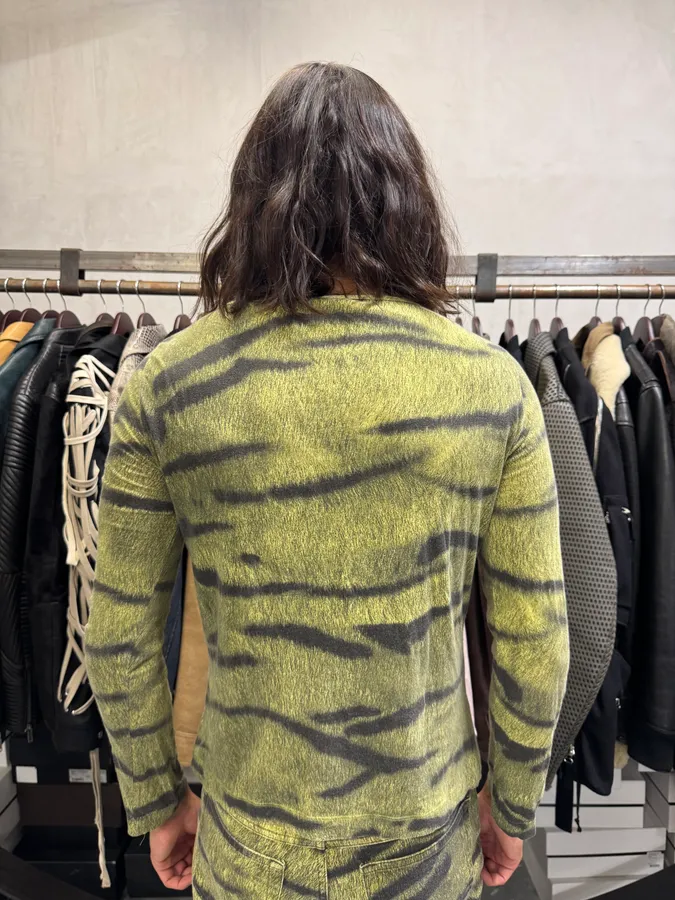 2000s Cavalli Safari Zebra Green Longsleeves - Image 3