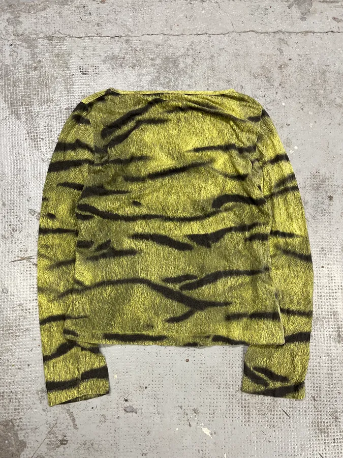 2000s Cavalli Safari Zebra Green Longsleeves - Image 6