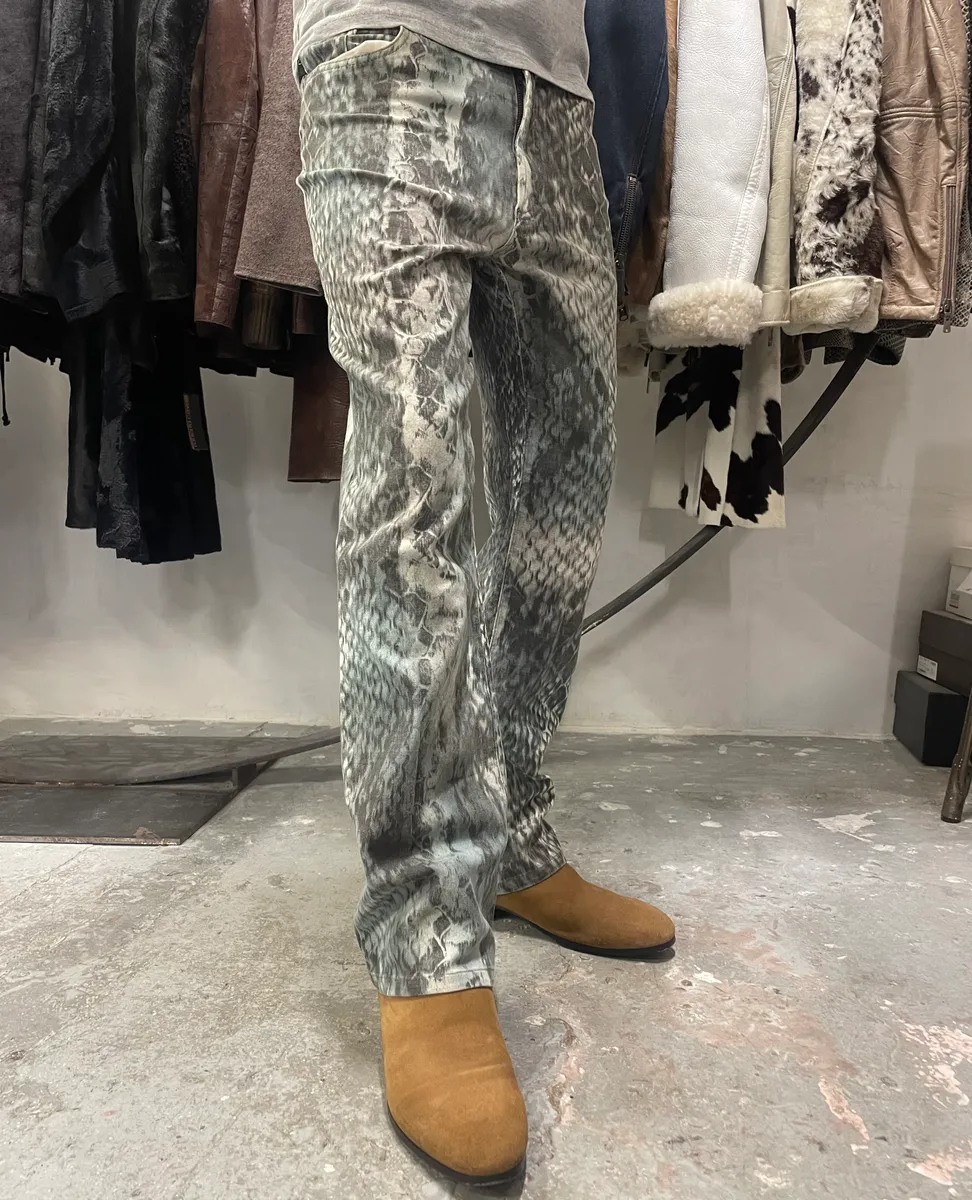 2000s Cavalli Scales Python Effect Pants - Image 3