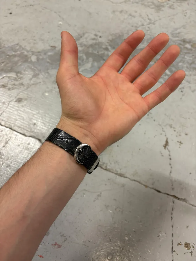 2000s Cavalli Snake Black Leather Watch - Image 2