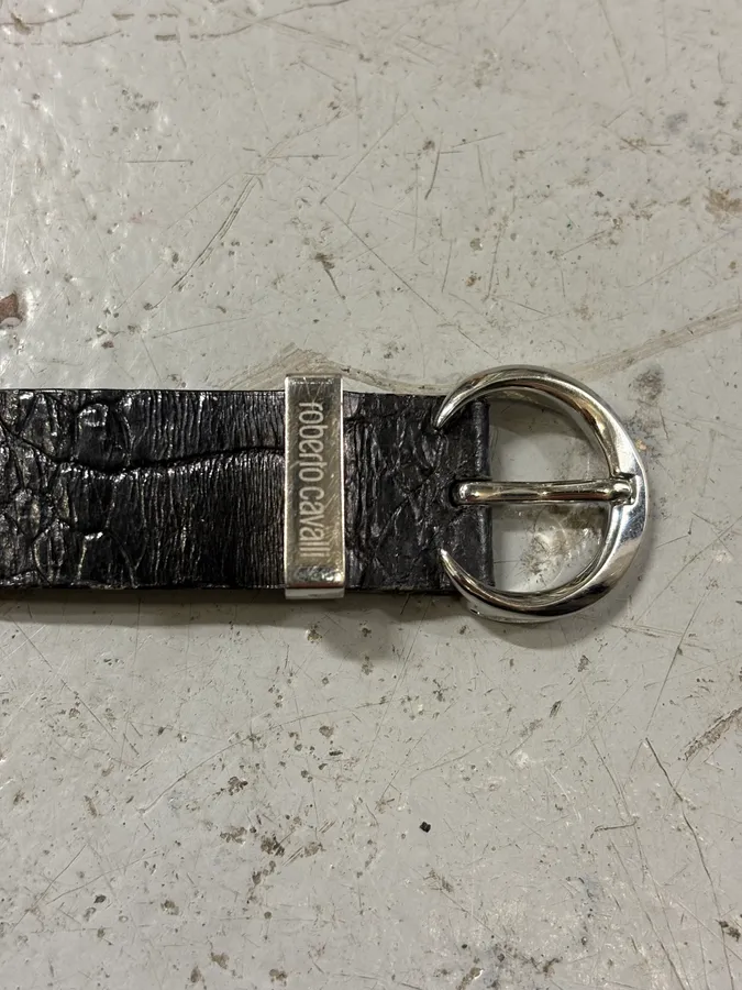 2000s Cavalli Snake Black Leather Watch - Image 6