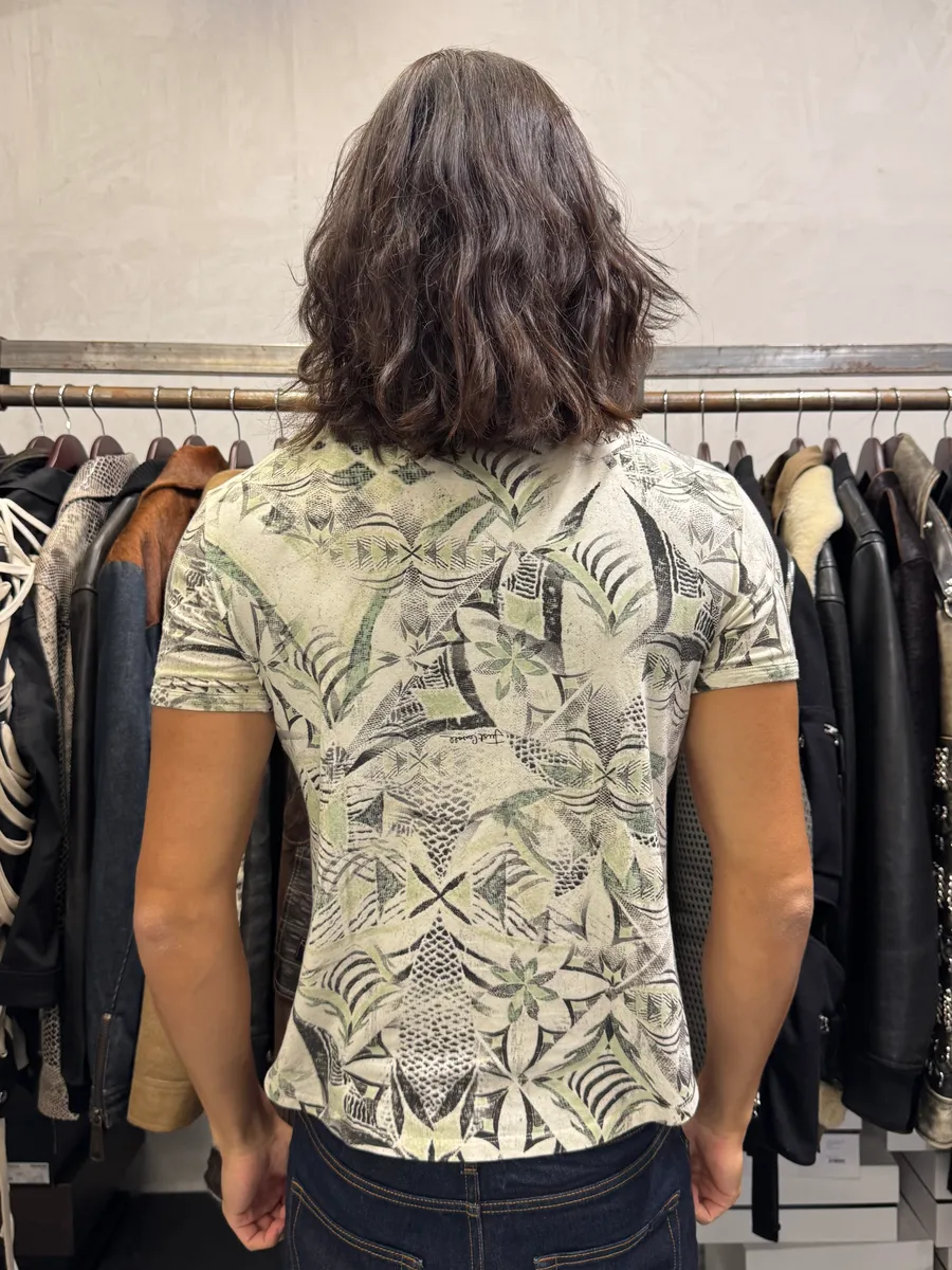 2000s Cavalli Square Rosary T-Shirt - Image 3