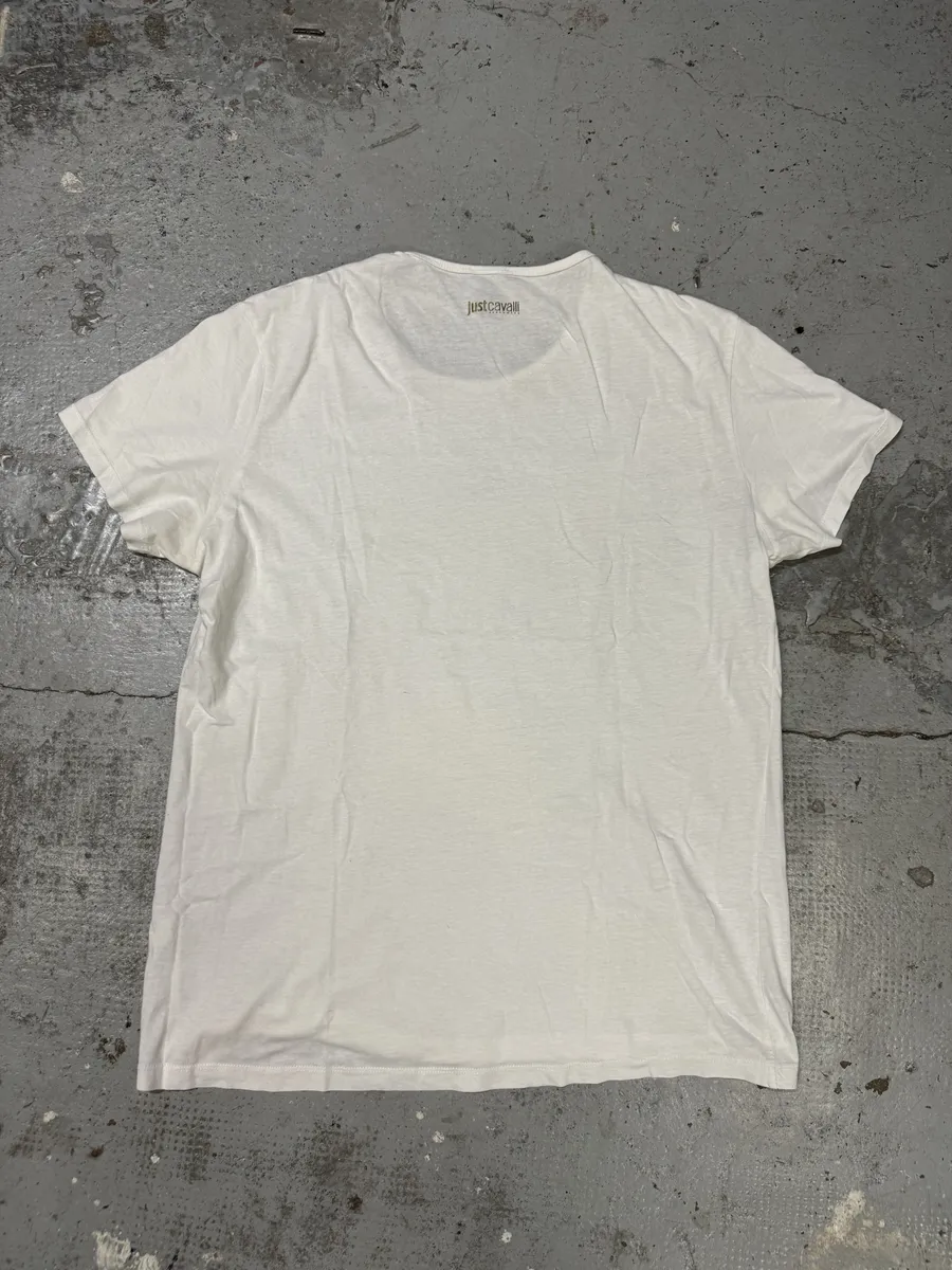 2000s Cavalli Tiger White T-Shirt - Image 4