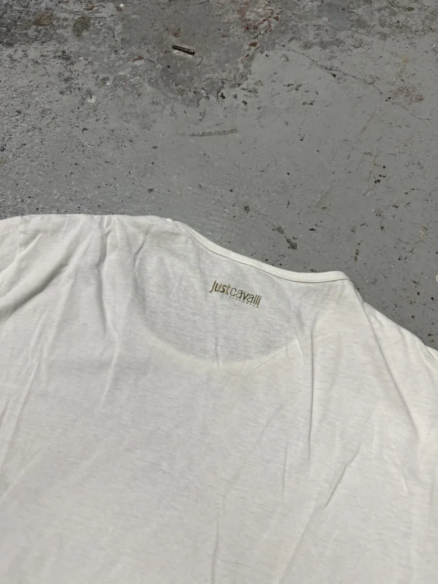 2000s Cavalli Tiger White T-Shirt - Image 5