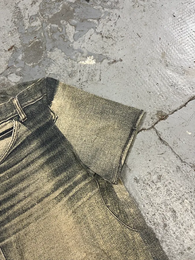 2000s Cavalli Trompe L’Oeil Grey T-Shirt - Image 5