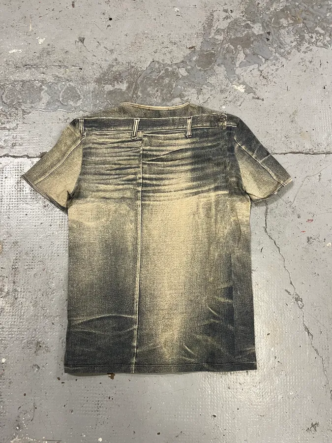 2000s Cavalli Trompe L’Oeil Grey T-Shirt - Image 6