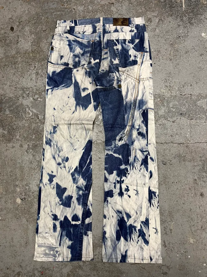 2000s Cavalli Trompe L’oeil Denim Pants - Image 4