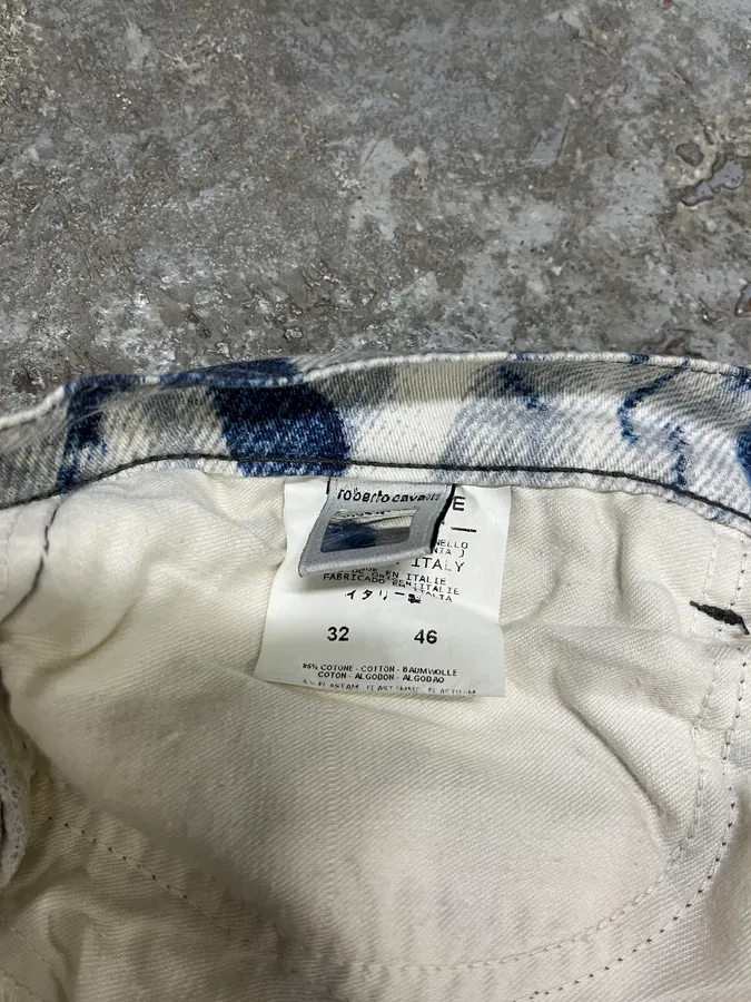 2000s Cavalli Trompe L’oeil Denim Pants - Image 9