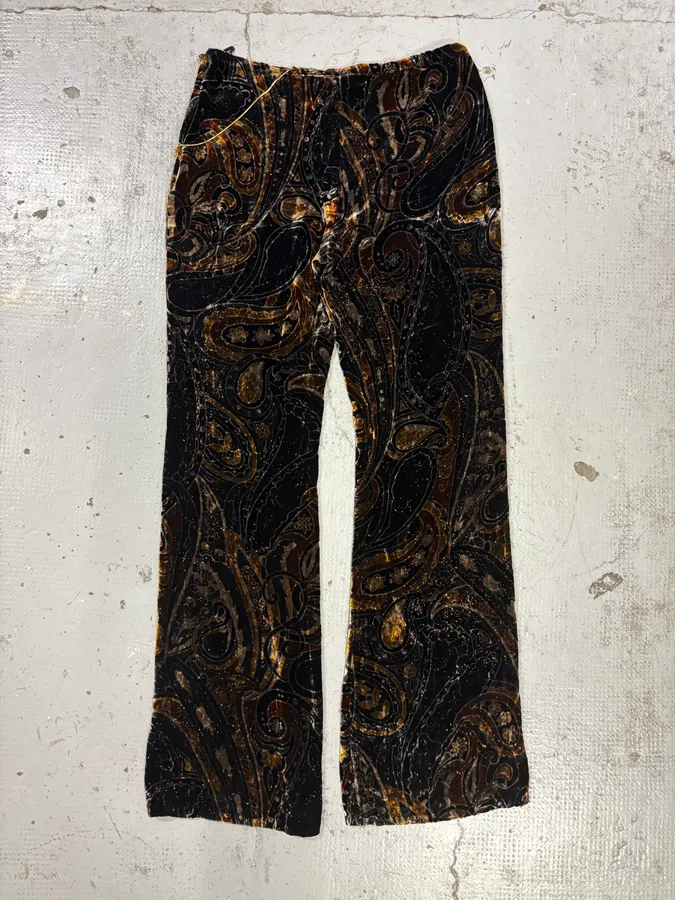 2000s Cavalli Velvet Dark Orange Pants - Image 7