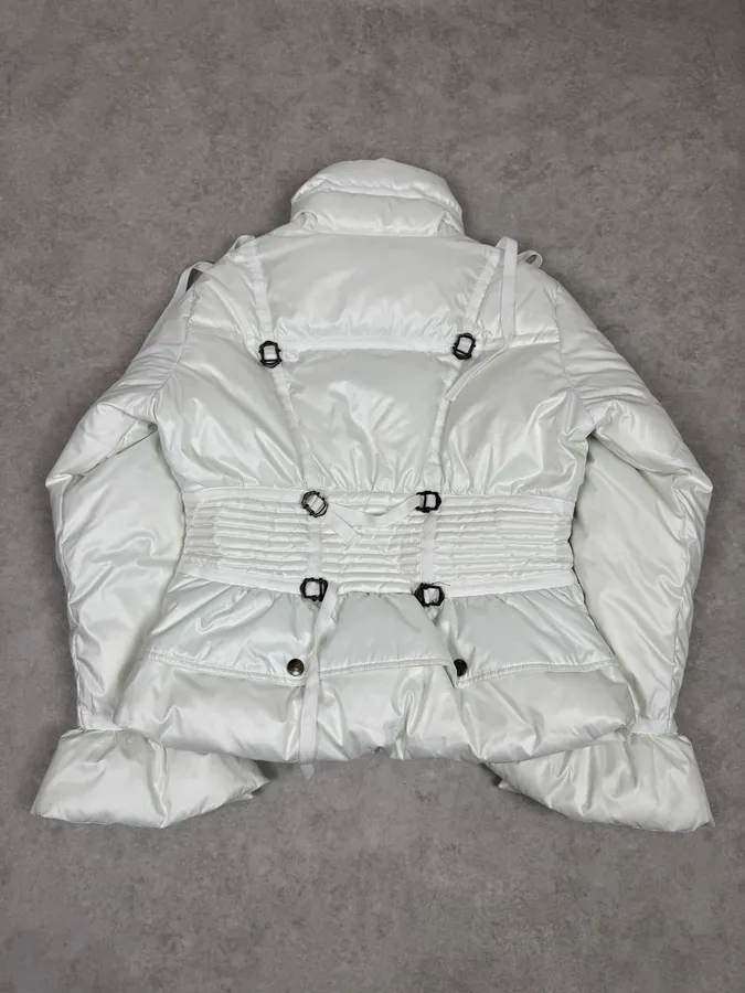 2000s Cavalli White Harness Bondage Puffer Jacket - Image 3