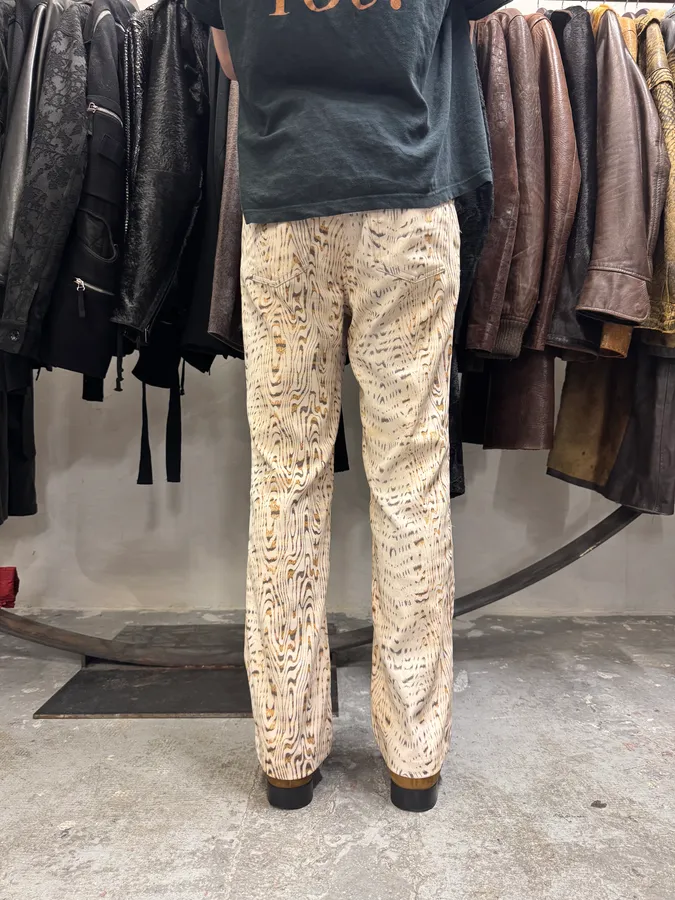 2000s Cavalli White Split Wood Pants - Image 3