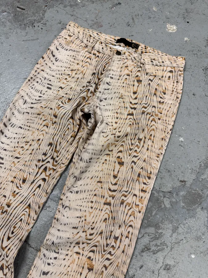 2000s Cavalli White Split Wood Pants - Image 5