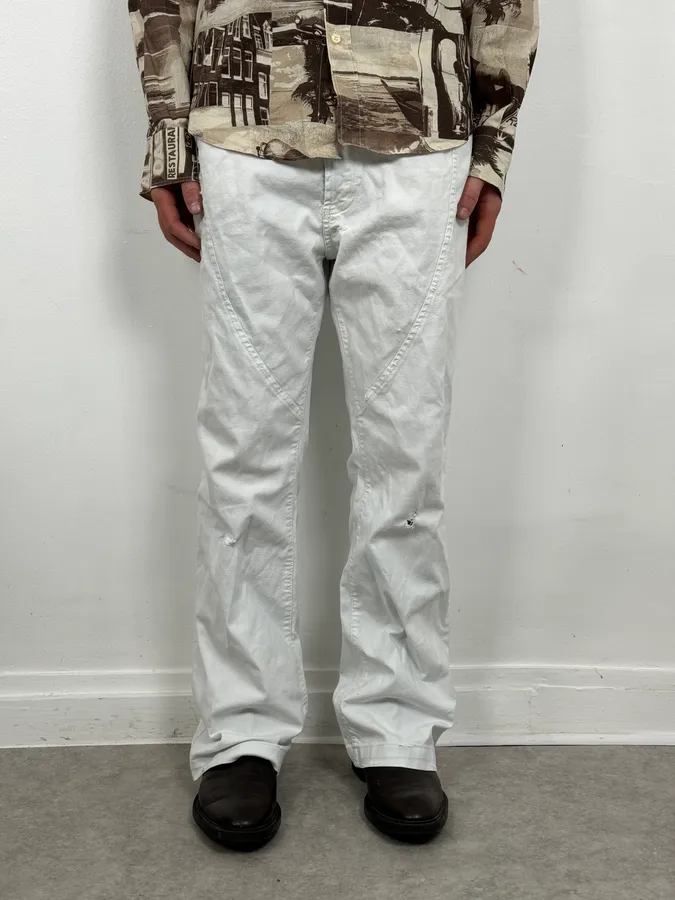 2000s Cavalli White Vertical Pants