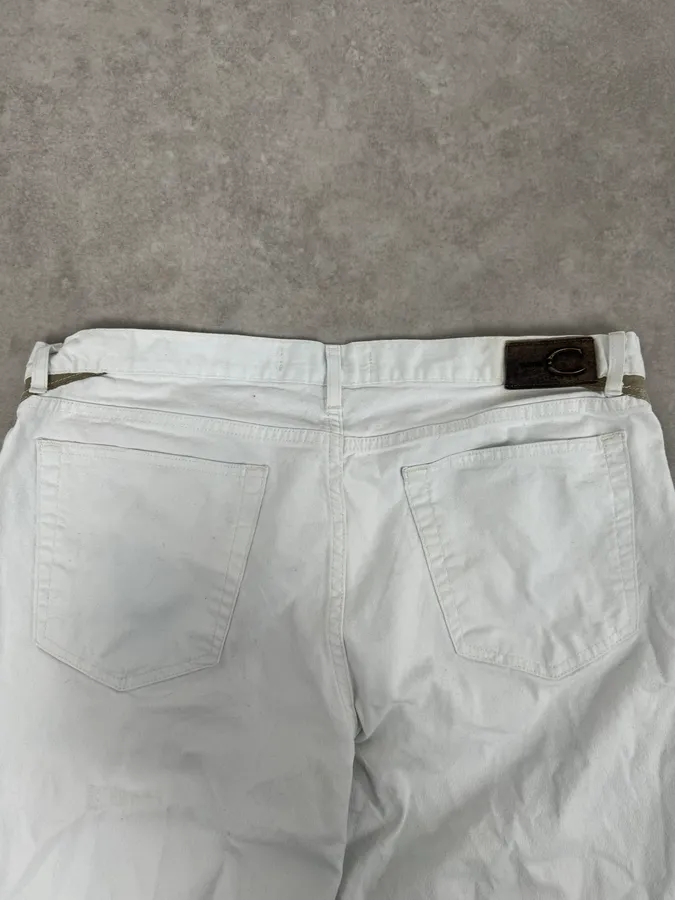 2000s Cavalli White Vertical Pants - Image 10