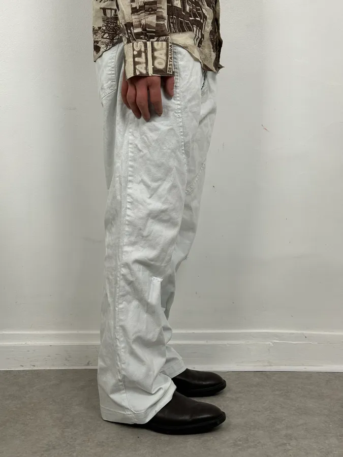 2000s Cavalli White Vertical Pants - Image 2