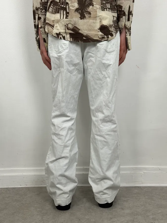 2000s Cavalli White Vertical Pants - Image 3