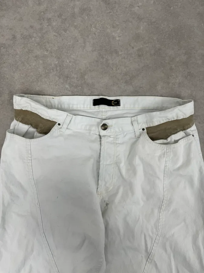 2000s Cavalli White Vertical Pants - Image 6