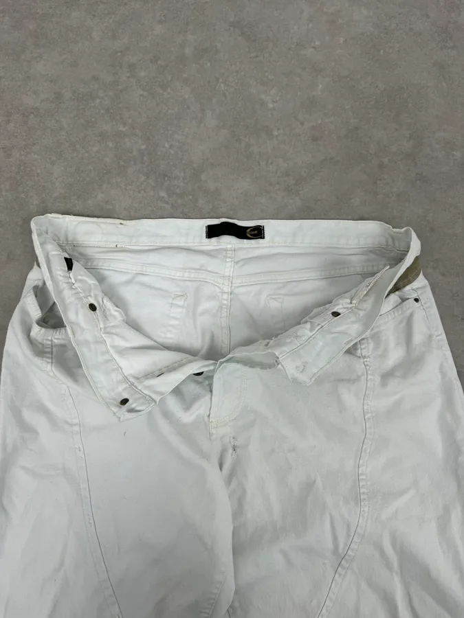2000s Cavalli White Vertical Pants - Image 7