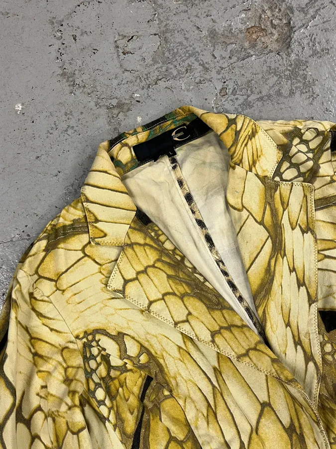 2000s Cavalli Yellow Fish Scales Blazer Jacket - Image 5