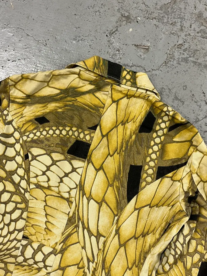2000s Cavalli Yellow Fish Scales Blazer Jacket - Image 7